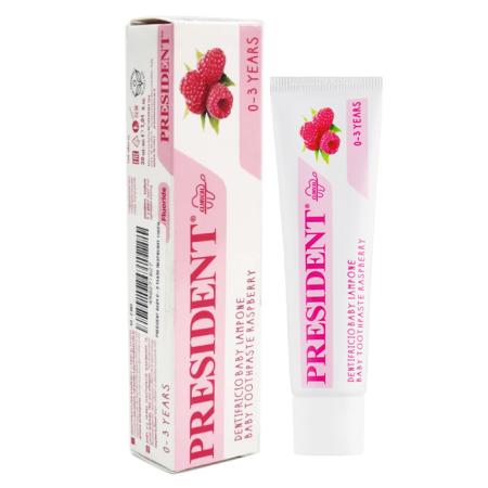 Зубная паста "Президент" Baby 30мл от 0 до 3 лет малина